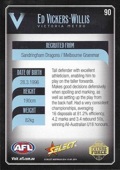 2014 Select Future Force #90 Ed Vickers-Willis Back